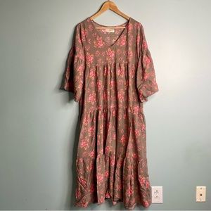 Natural Life Boho Charlotte Maxi Dress Charcoal Floral